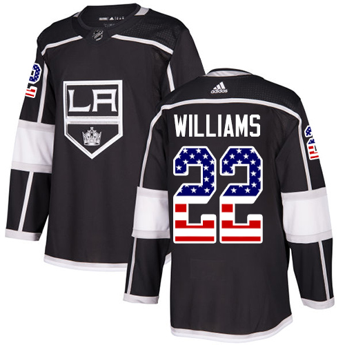 Adidas Kings #22 Tiger Williams Black Home Authentic USA Flag Stitched ...
